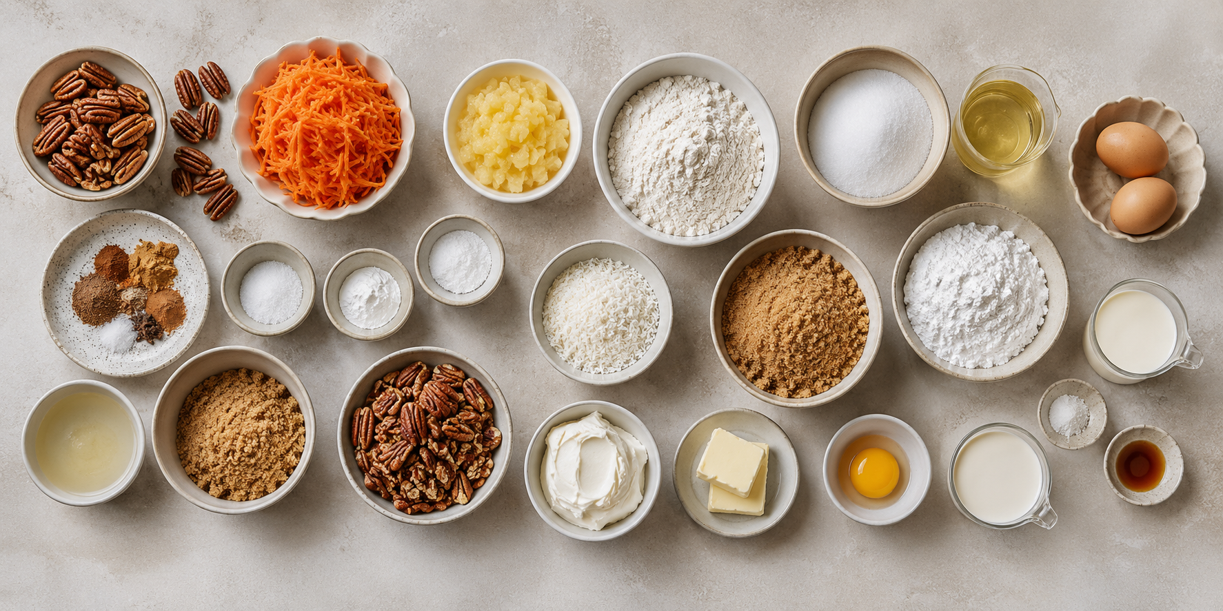 Zutaten für den Carrot Cake