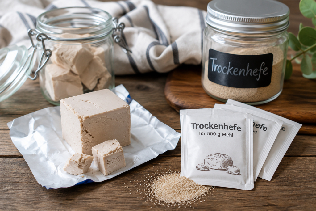 Hefe richtig lagern, Trockenhefe und frische Hefe