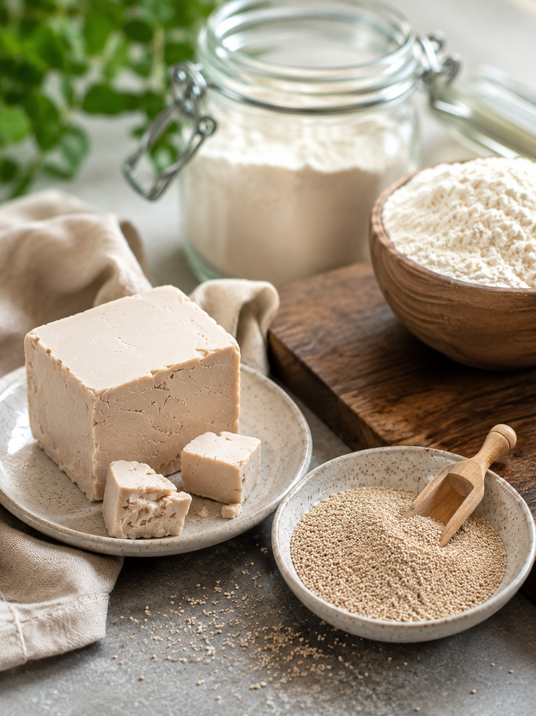 Trockenhefe und frische Hefe