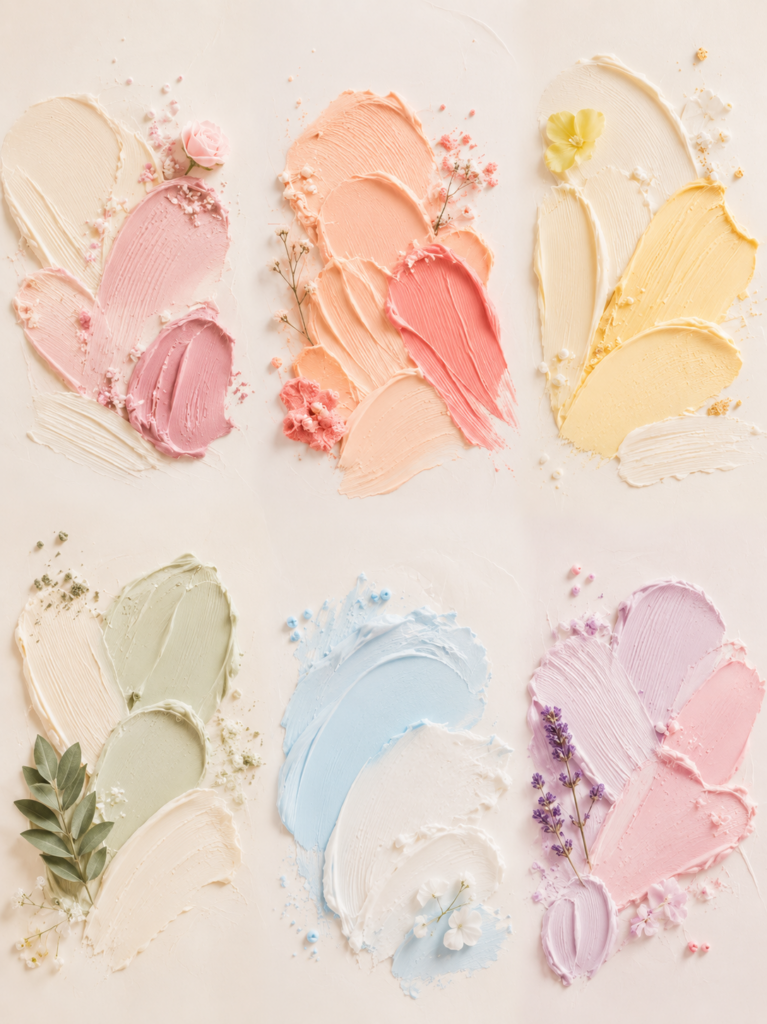 Pastellfarbenes Buttercreme-Kunstarrangement